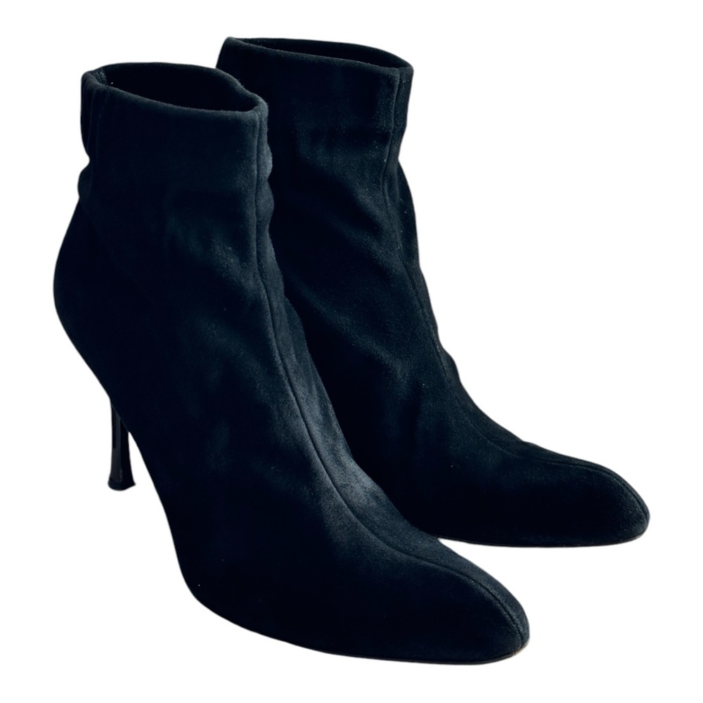 Bally Women's Suede Heeled Ankle Boots Black Size 9.5 - Picture 5 of 11